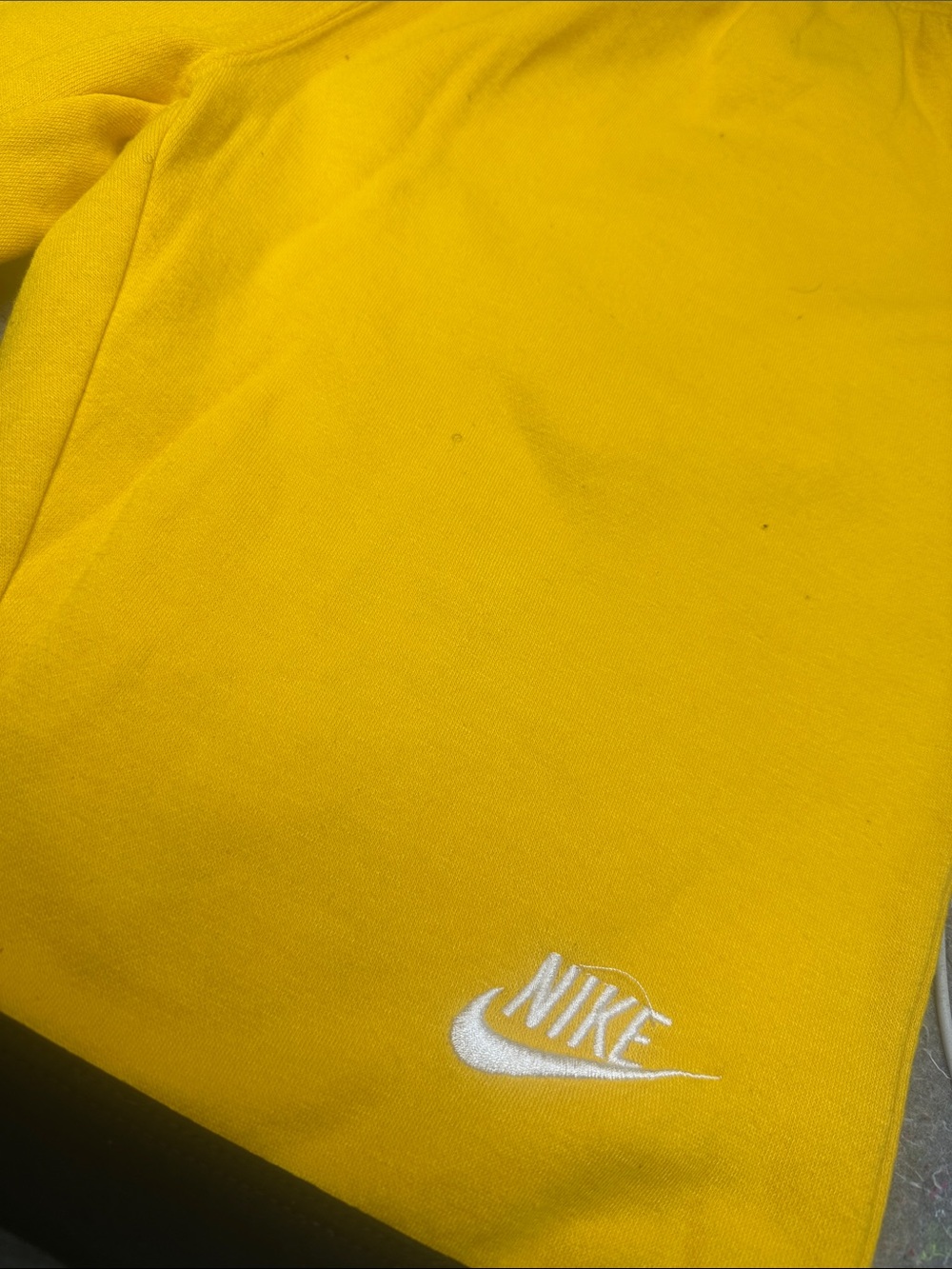 Nike Men’s Bright Yellow Sweatshirt with White Logo
